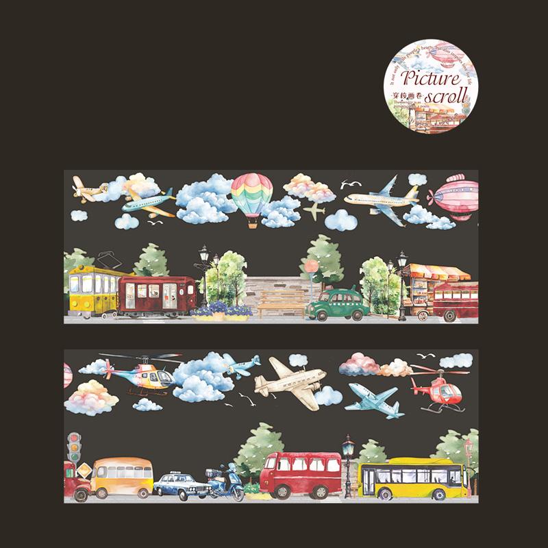 Sky & Ocean Seamless Masking Tape 65mm*2m - Scrapbook DIY Journaling Supplies for Notebook & Phone Case Decoration