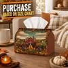 1pc Traditional Farmhouse Harvest Tissue Box - Multi-Functional Fall Napkin Dispenser, Two Sizes Available Made of Durable Polyester, Decorated with H