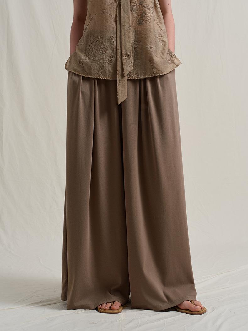 

Женские летние брюки с широкими штанинами плиссе из дышащего трикотажа Sweet Praise S трава зеленый