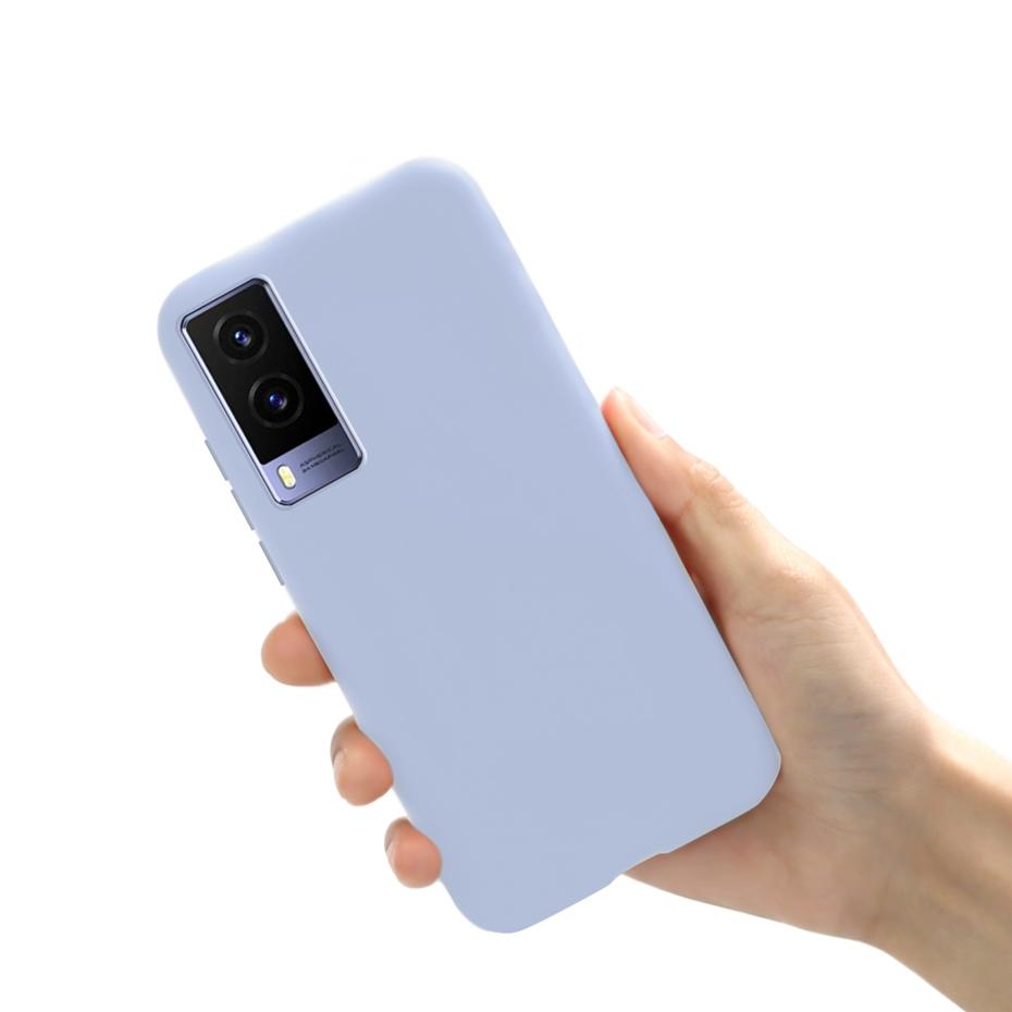 Coque en Silicone Liquide Pour Vivo V21e 5G Coque Vivo V21 V 21 21e 4G Couleur Bonbon Housse Arrière Souple Pour Vivo V20 SE V 20 20SE Pare-chocs
