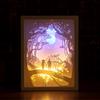 Customize Paper Carving  Creative Desktop Book Lamp Romantic Couple Photo Frame Lamp Bedside Soft Light Table Lamp