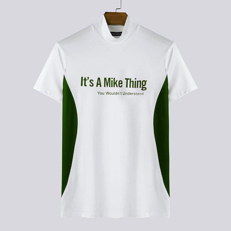 INCERUN Men Mockneck Short Sleeve Tops Casual Fitted T-shirts