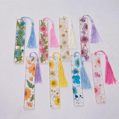 Handgemaakte Hars Bladwijzer met Gedroogde Bloemen - Perfect Cadeau voor Studenten en Leraren.
