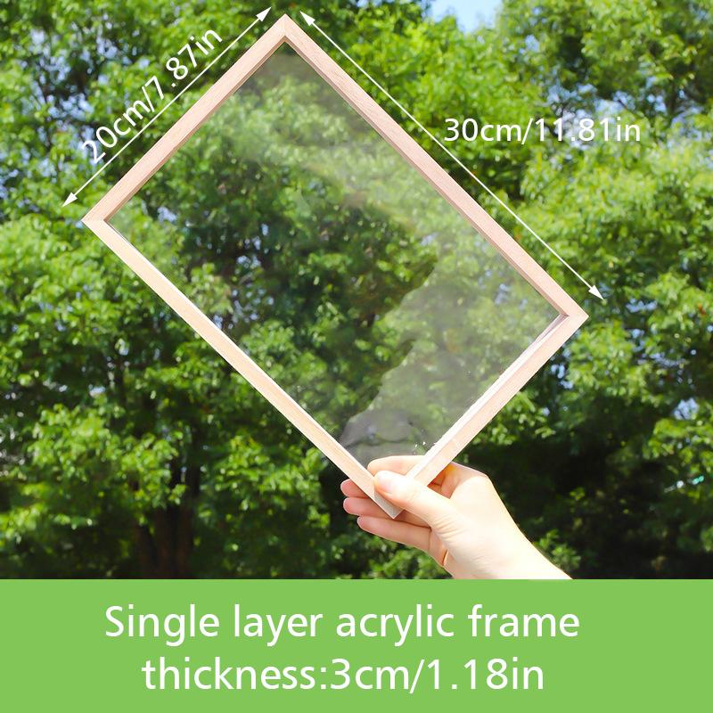 

1 шт. Прозрачное стекло ручной работы прямоугольные школьные принадлежности двусторонняя рельефная фоторамка для художественных поделок дисплей 2 размера