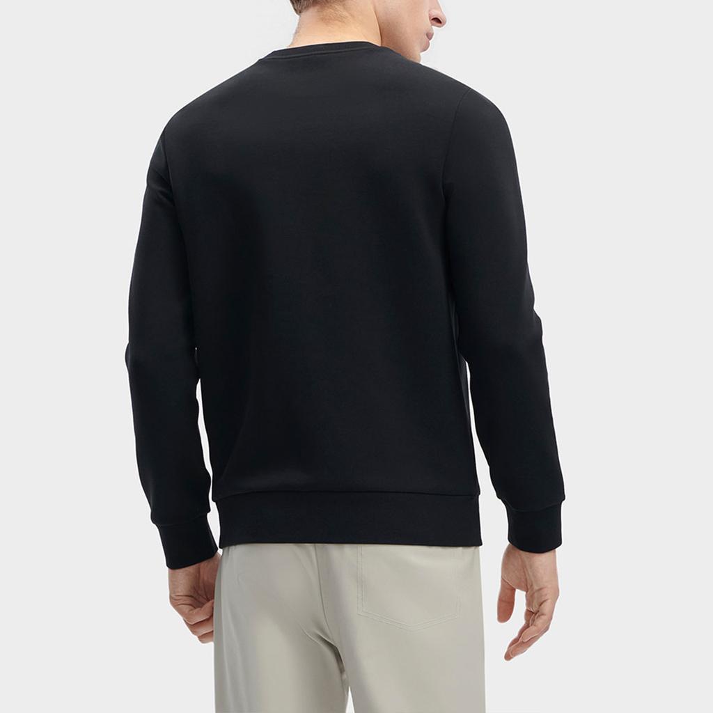 FILA Letter Logo Print Crew Neck Sweatshirt Men Tops Black F11M342211FBK