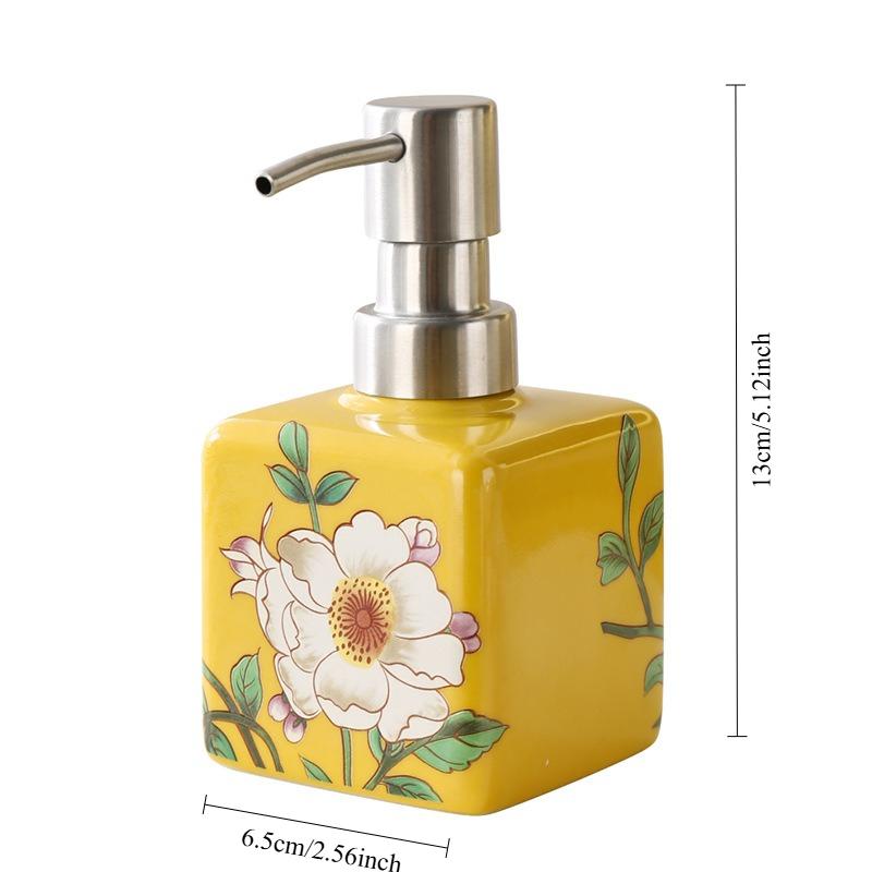 New200ml The Pattern Appears High-end Soap Dispenser Hand Wash Bottle Ceramic Shampoo Shower Gel Lotion Dispenser Soap Separator
