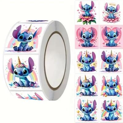 500pcs/roll Disney Stitch Sealing Stickers Cute Cartoon Anime Lilo & Stitch Stickers Round Diy Decor Album Diary Label Graffiti