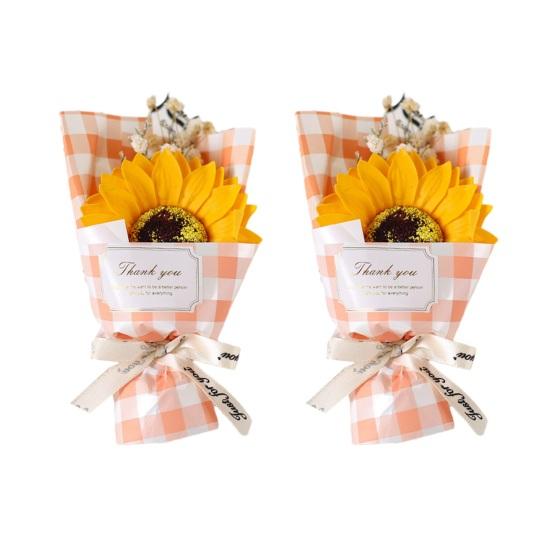 

2 Pcs Mini Sunflower Bouquet Scented Artificial Soap Flower Birthday Valentine s Day Gifts for Women Mom Wife Girlfriend Her 2pcs C