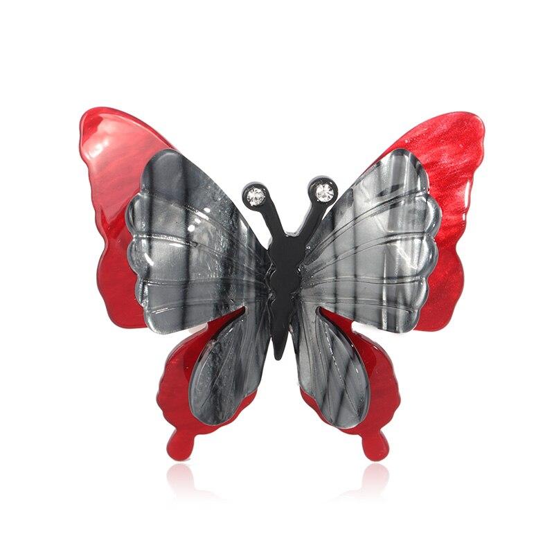 

Blucome Яркие Серые Красные Акриловые Броши в форме Бабочки Для Женщин Детские Большие Кристаллы Насекомое Животное Брошь Зажим Украшение Одежды красный