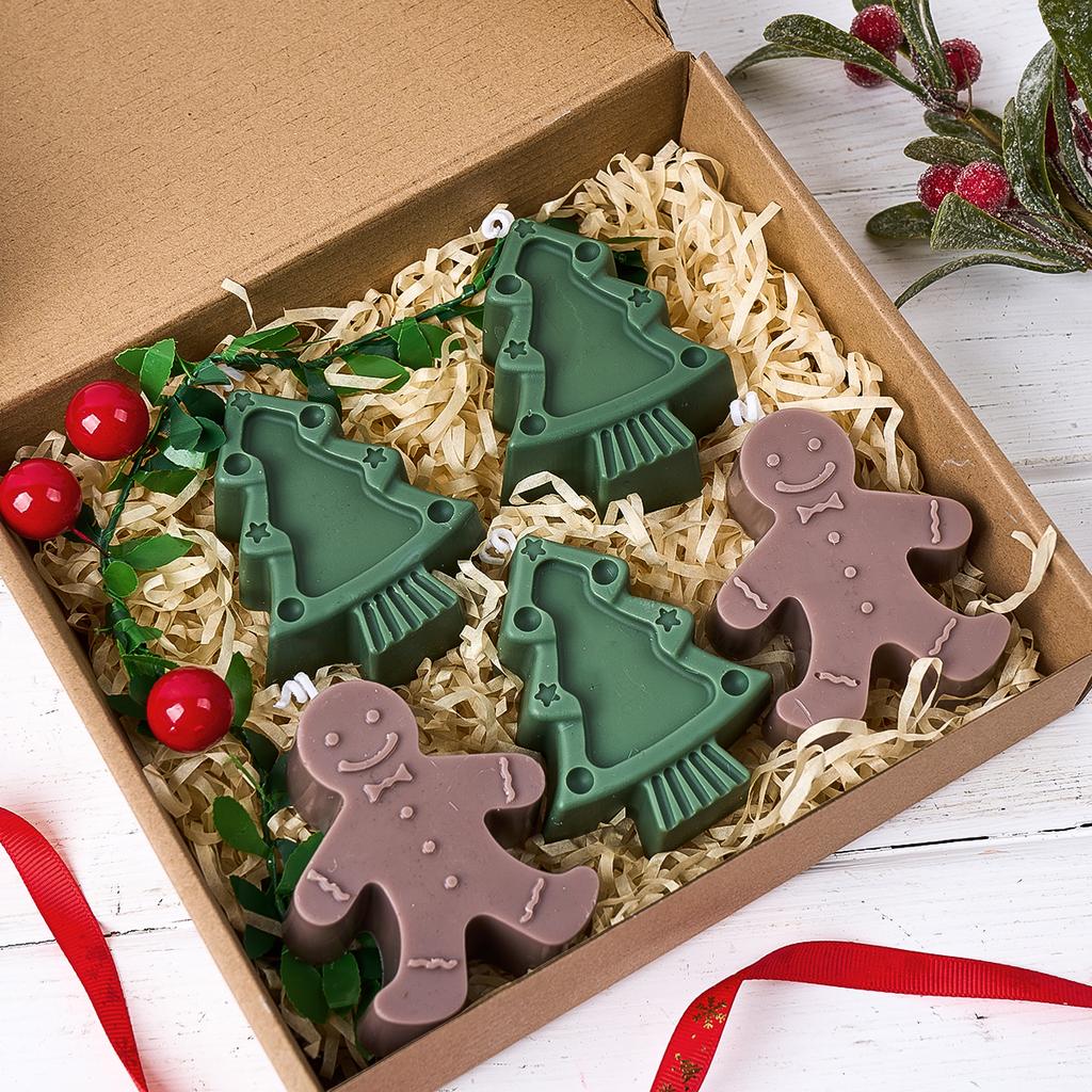 Xmas Series Silicone Candle Mold DIY Cartoon Gingerbread Man Christmas Tree Soap Molds Plaster Resin Craft Making Home Decor