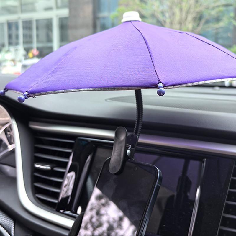 1Pc Metal Hose Can Bending Cell Phone Umbrella Holder With Clip For Sun Shade Cell Phone Sun Protection Shelter From Rain