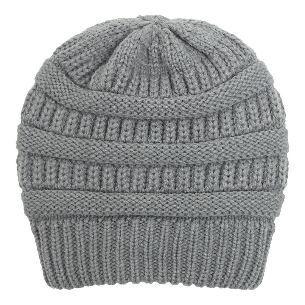 Toamnă Iarnă pentru femei, culoare uni, stil de păr de protecție, căciulă tricotată din lână caldă