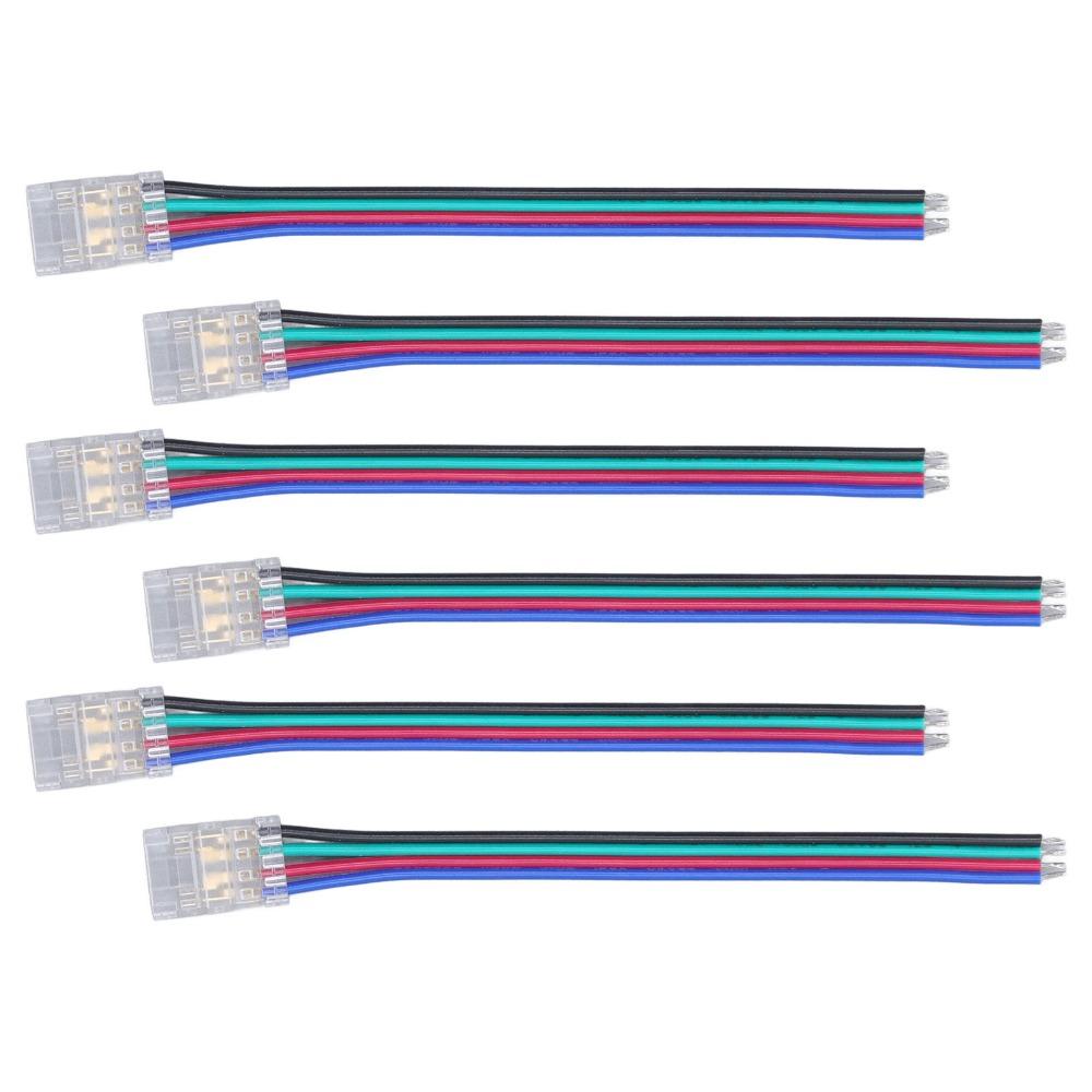 10pcs 4PIN LED Strip Connectors 10mm Wire to Strip Connectors RGB Light Connectors  For Home Party
