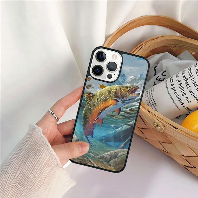 Rainbow Trout Fishing Skin Mobile Celular Phone Cases for iPhone 17 Air 16 15 14 12 13 PLUS 11 PRO MAX Coque Fundas