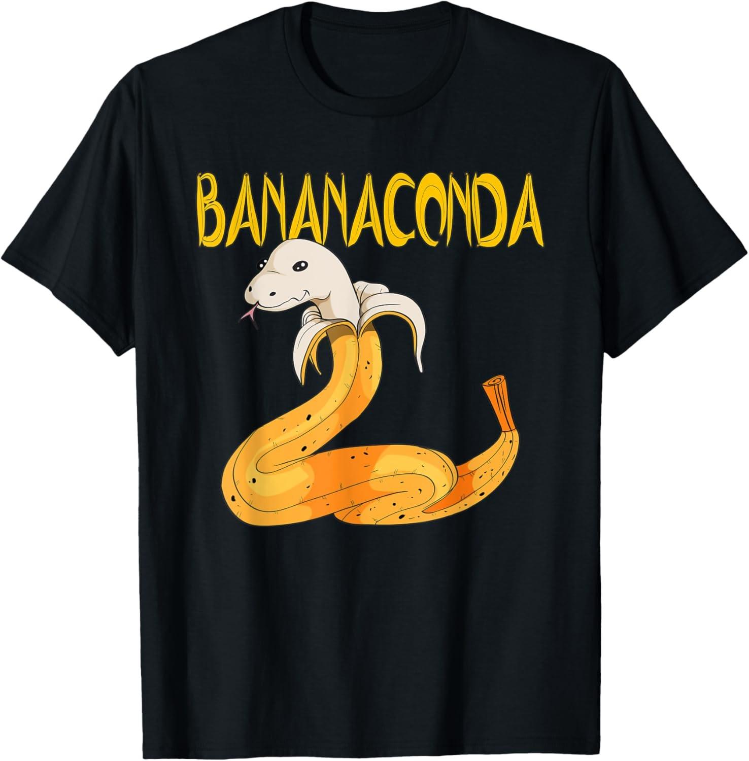 Bananaconda Snake As A Banana Saying Reptile Pun T-Shirt S разноцветный