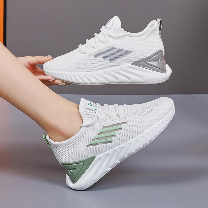Women's Spring and Summer Breathable White Shoes Mesh Shoes Lightweight Soft Sole Sports Shoes for Women