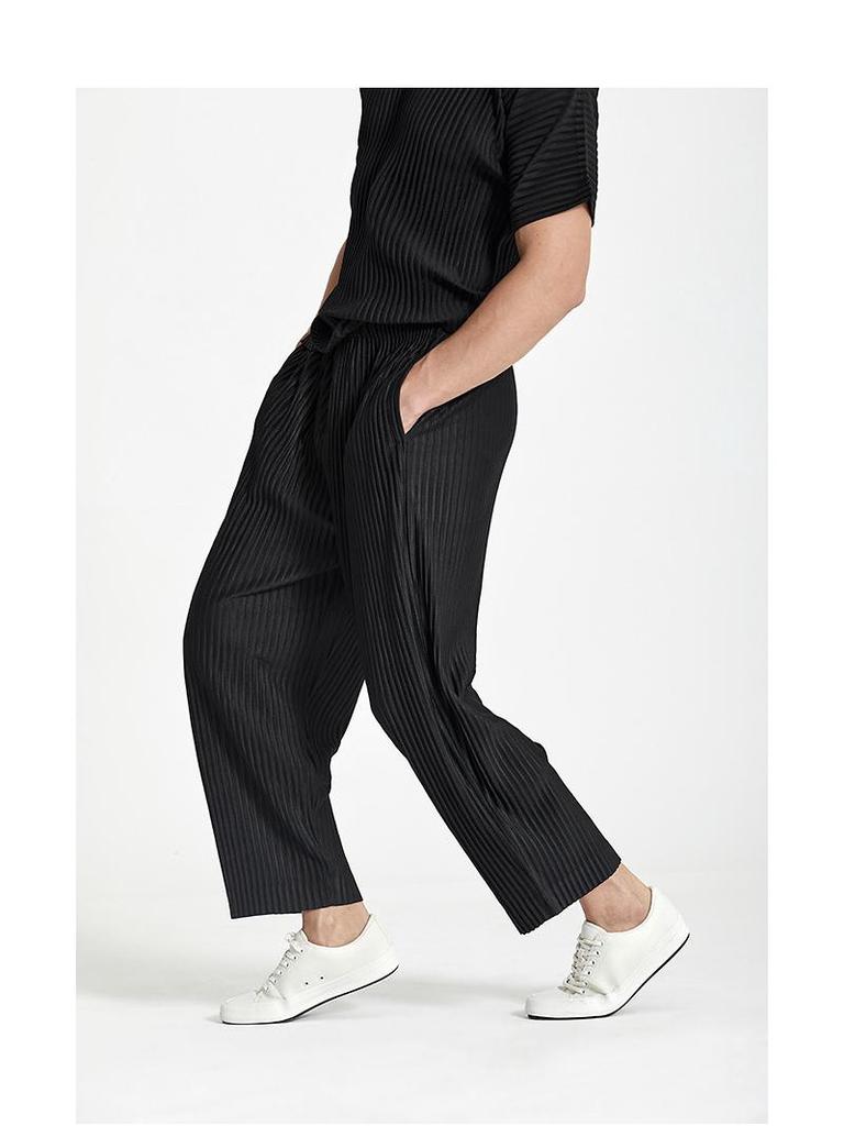 Men's Pleated Casual Pants - 2021 Summer Loose Fit, Plus Size, High Elastic, Straight Leg Trousers