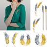 Elegant Wheat Sheaf Brooch Pin Exquisite Wheat Ear Lapel Pin Embellished with Sparkling Stones for Women Girls
