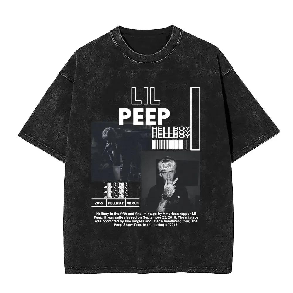 2026 Spring summer Fashion Vintage Rapper Lil Peep Crybaby Album Graphic T-shirt Men Women Hip Hop Fashion Pop Music Streetwear L