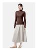 Women's Wool Semi-High Neck Long Sleeve Top - Antibacterial, Slimming, Warm, Versatile for Autumn and Winter