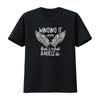 Womens Angel Wings Winging It Thats What Angels Do Spiritual Quote T Shirt Black Vintage Washed Slightly Homme Stretched