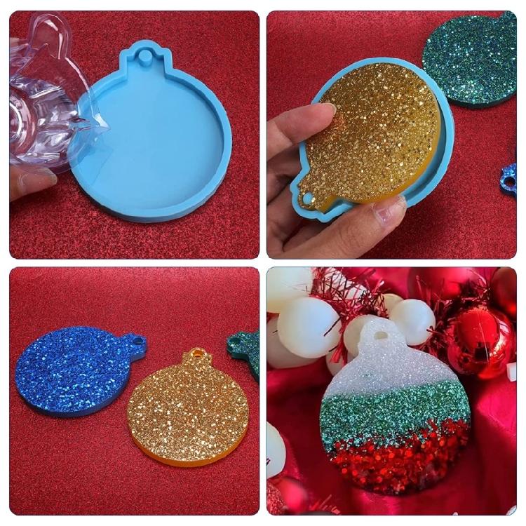 Resin Silicone Circle Keychain Molds Christmas Ornament Molds for Jewelry Making