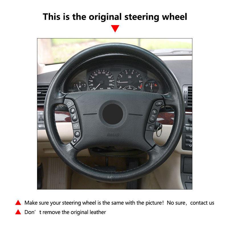 For BMW 3 5 Series E36 E46 E39 1995-2003 X3 E83 X5 E53 2000 2001-2006 Car Accessories Interior Steering Wheel Cover Leather Trim