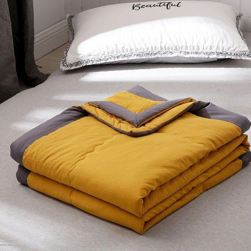 Washed Cotton Summer Quilt Skin Friendly Cool Quilt Air Conditioned Quilt Four Seasons Cool Summer Quil Spring And Autumn Quilt Machine Washable