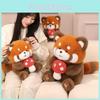 Mushroom Raccoon Plush Toy Cartoon Stuffed Doll Kids Birthday 2636cm Gift