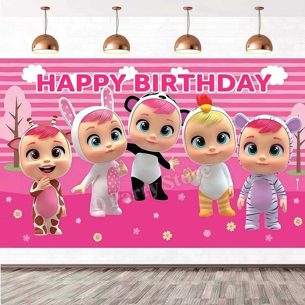 Cry Babiesed Birthday Party Decorations Tableware Plate Cup Balloon 1St Year Boy Girl Birthday Decor Baby Shower Supplies Gifts