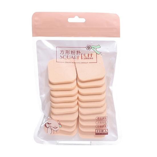 

20 шт./компл. пуховка для макияжа, не вызывающая раздражения, высокая эластичность, удобная, хорошая пластичность, мягкая, экономящая пудру, удобная косметическая пуховка для сухого использования, блендер, косметический инструмент для Square
