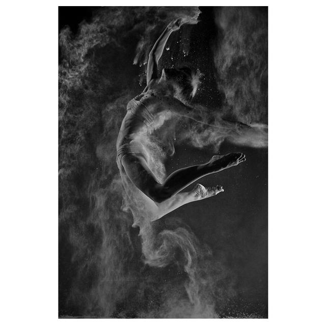Black and White Ballet Dancer Canvas Painting Elegant Ballerina Pose Photo Print Poster Wall Art Picture for Interior Room Decor