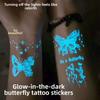 Temporary Luminous Flower Tattoo Sticker Rose Butterfly Floral Fake Tattoos  Beauty Tools