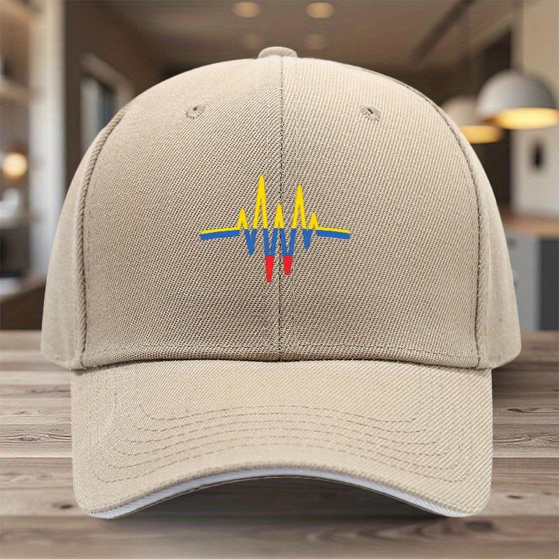 Colombia Flag Heartbeat Pulse Baseball Cap Adult Polyester Adjustable Outdoor Sports Cap