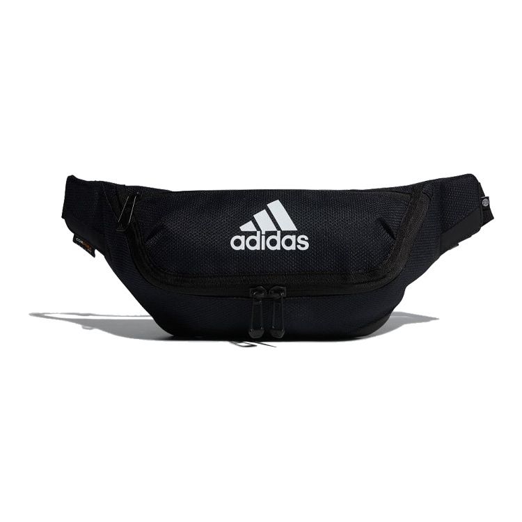 Adidas Sports Leisure Logo Zipper Fitness Waist Bag Unisex Waist Bag Black H64743 Black