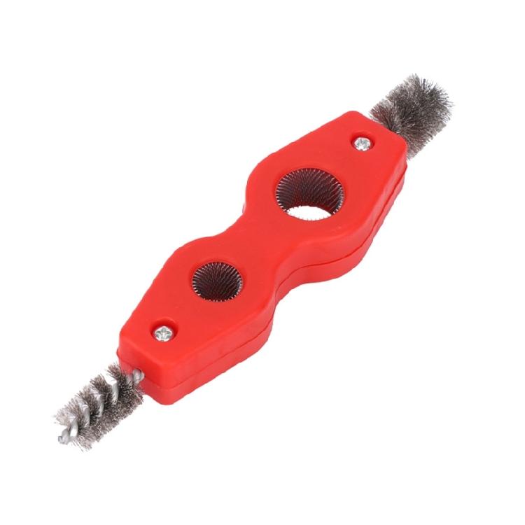 Copper Pipe Cleaner Plumber Deburring Brush Cleaner 1/2in & 3/4in Wire Brush Double Headed Inner Outer Thread Cleaner