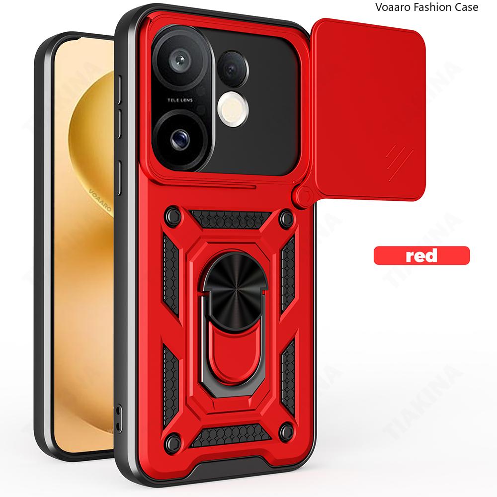 Slide Lens Armor Funda for Vivo X200 FE 5G V2503 Case for Vivo S30 Pro Mini 5G V2465A Case Magnetic Ring Stand Holder Cover Capa