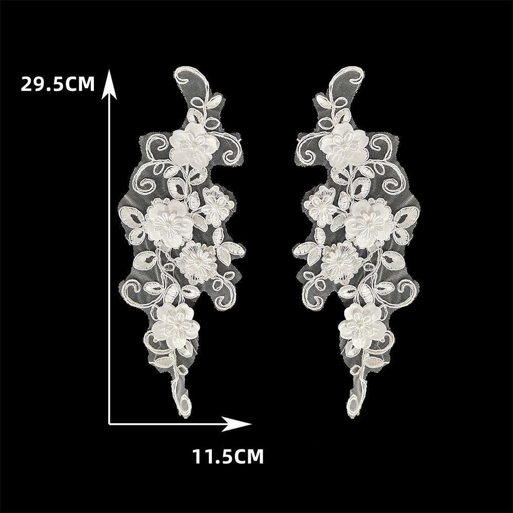 Black And White I Polyester Hollow Embroidery Beads Drills Sewing Lace Diy Decoration With Clothing Collar Accessories