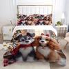 Christmas Dogs Pattern 3D Printed Duvet Cover Set Cartoon Cute Puppy Bedding set Soft Comfortable Luxury Quilt Cover Pillowcase