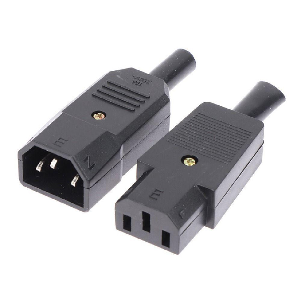 1Pcs Male Female AC Power Connector 3 Pin Power Connector Durable AC Plug Socket