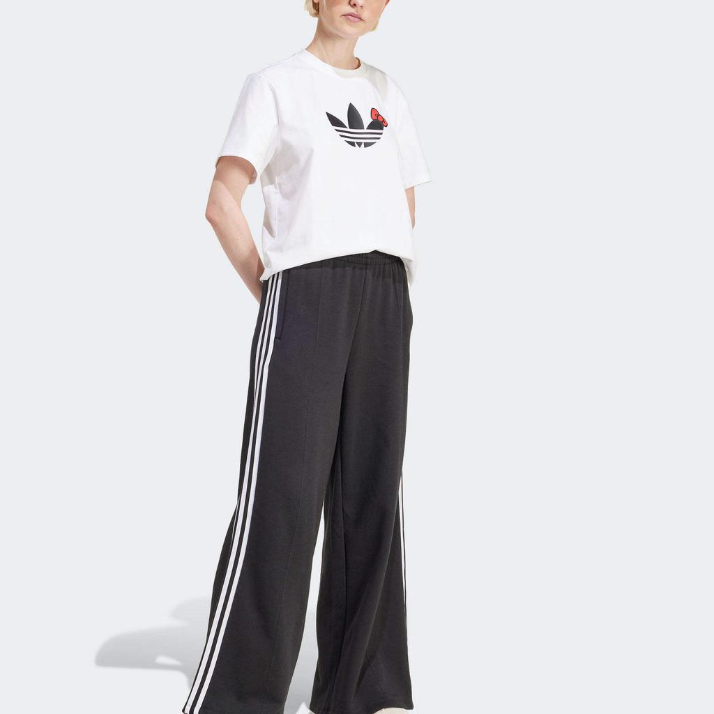 Adidas Hello Kitty Trefoil Boxy T-Shirt With Brand Logo Print Women Tops White IX7880