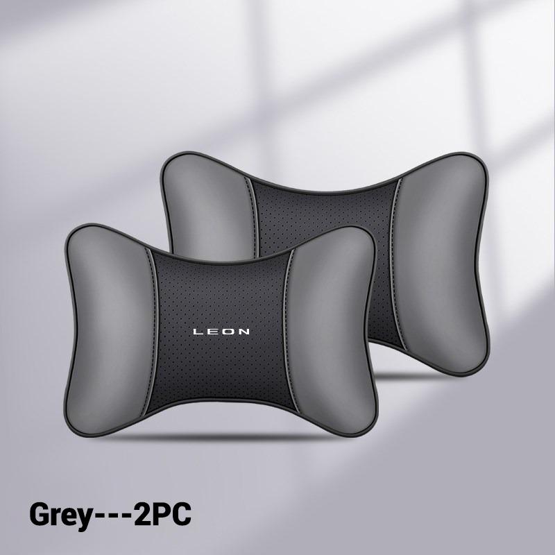 Gtxbn6 Leather Car Seat Headrest Memory Foam Comfort Neck PillowFor Seat Leon Ibiza Ateca Arona Toledo Altea Alhambra Auto Accessories