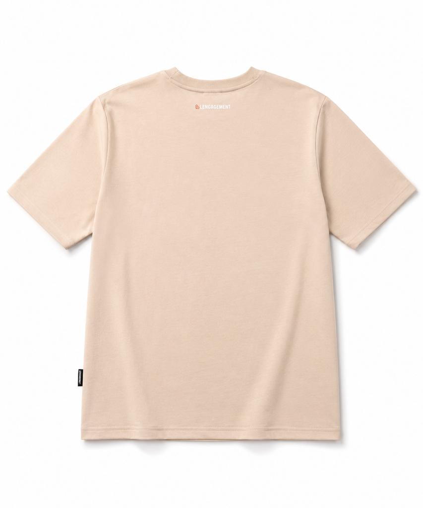 LENGAGEMENT Small Heart Relaxed Fit Modal Short Sleeve T-Shirt [Beige]
