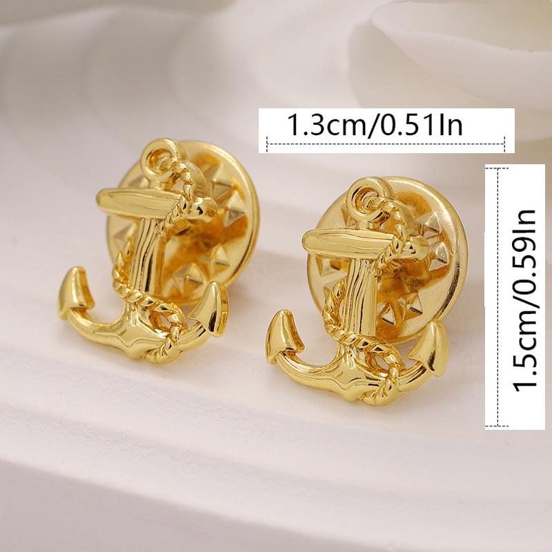 10pcs/set Anchor Rudder Brooch Fashion Vintage Men Shirt Suit Badge Collar Lapel Pins Brooches Jewelry Accessories Gifts