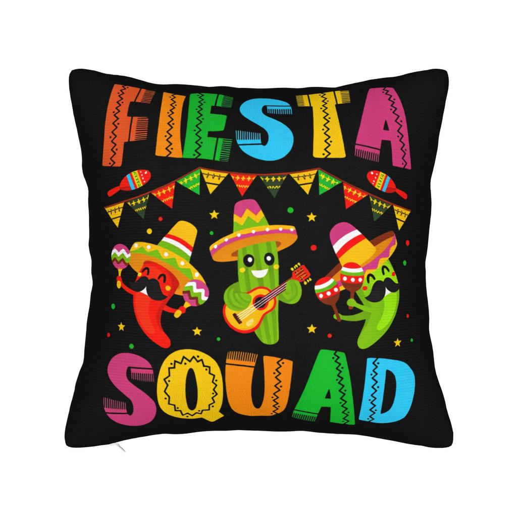 Let'S Fiesta Party Printed Pillow Case Mexican Amigo Cinco De Mayo Sombrero Morden Pillow Cover Soft Pillowcases