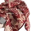 Silk Wool Square Scarf Scarf Shawl Classical Art Red Versatile Silk Wool Scarf Women's Spring and Autumn Warm Silk Scarf