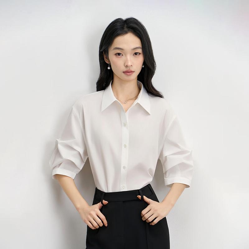

Women s Commuter Short-Sleeve Lapel Blouse L