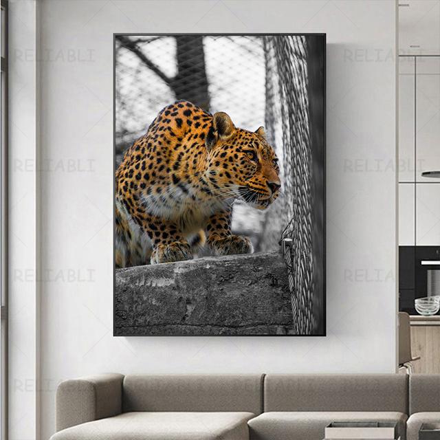 Leopard Pictures Big Cat Posters and Pirnts Animal Canvas Painting Wildlife Wall Art for Living Room Decor Home Decoration