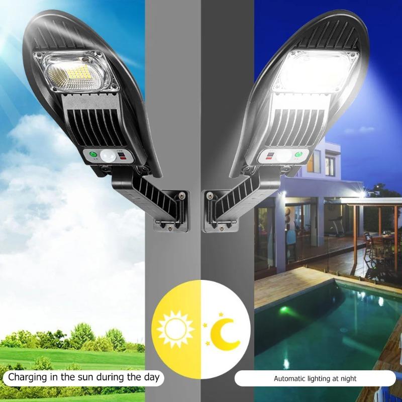 LED Außen Hofleuchte IP65 Wasserdicht Bewegungssensor Solar Straßenleuchte Multifunktionale Gartenleuchte für Flur Platz Hof 168/126/84/42LED