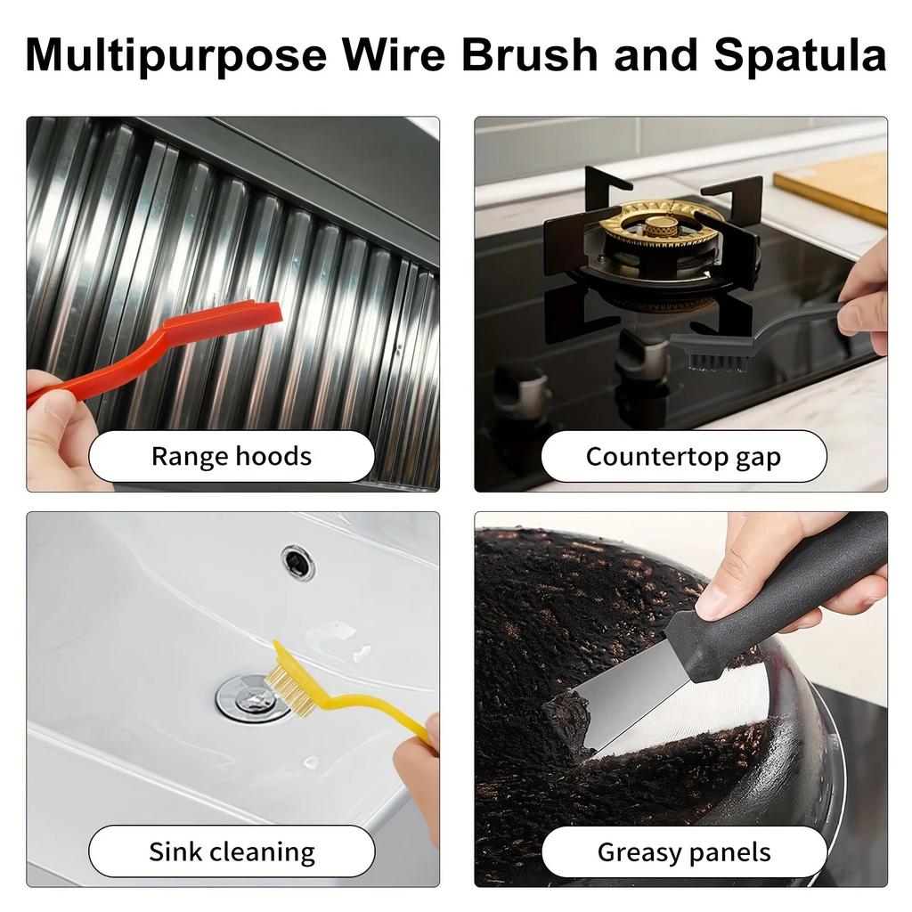 11pcs Multi-Purpose Cleaning Brush Set with Long Handles Portable Design for Tight Spaces, Ideal for Kitchen, Bathroom, Toilet